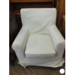 A modern Ikea (Ektorp Jennylund) armchair with beige gingham cover