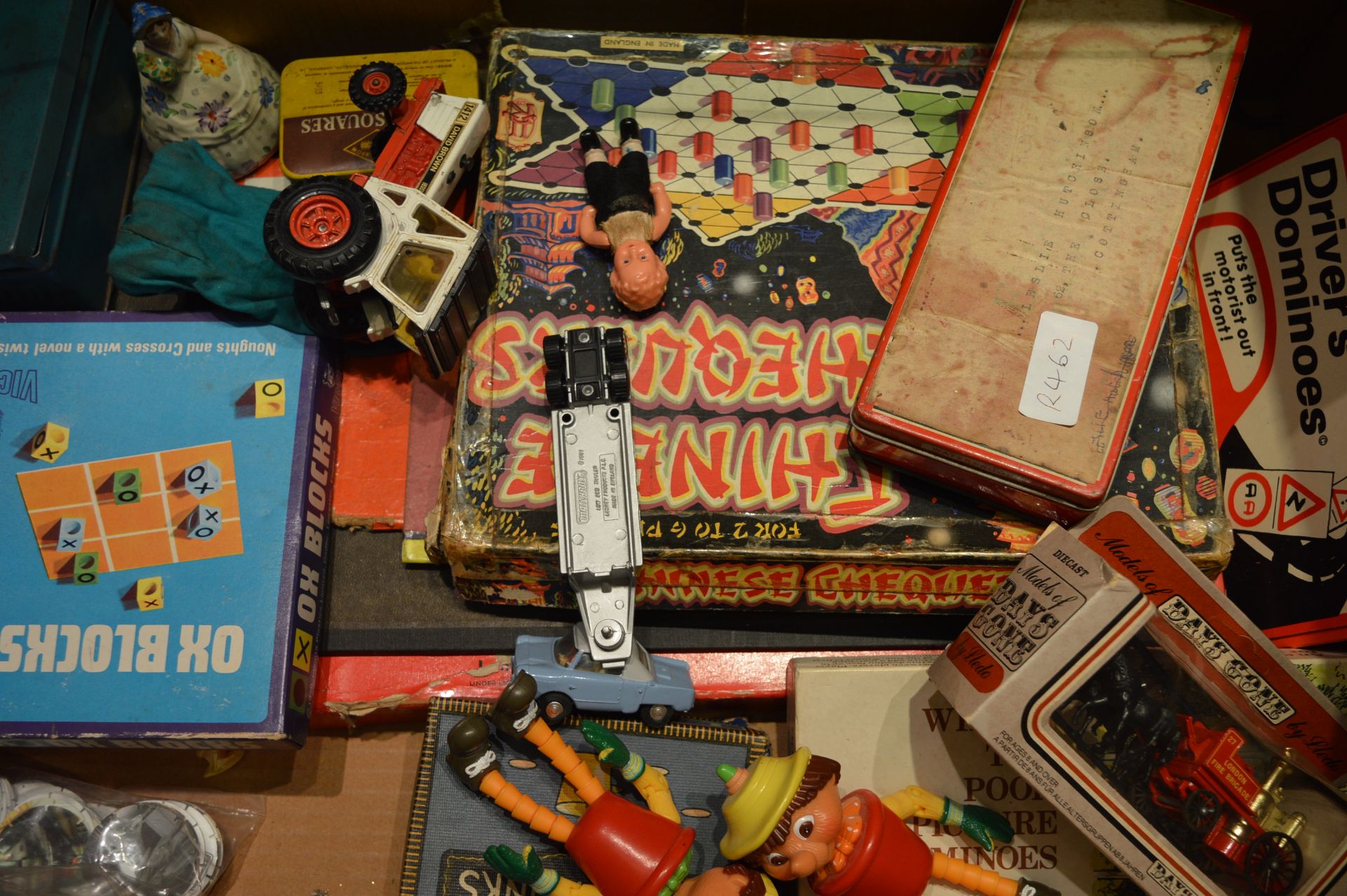 Box of Vintage Board Games, Diecast Vehicles