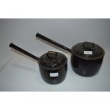 Two Judgeware Black Enamel Pans