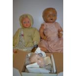 Composition Doll, Plastic Doll and a Pot Doll