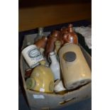 Box Containing a Large Amount of Stoneware Bottles and Foot Warmers