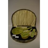 Cased Green Plastic Vanity Set