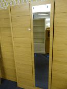 *Light Oak Double Wardrobe with Mirrored Door