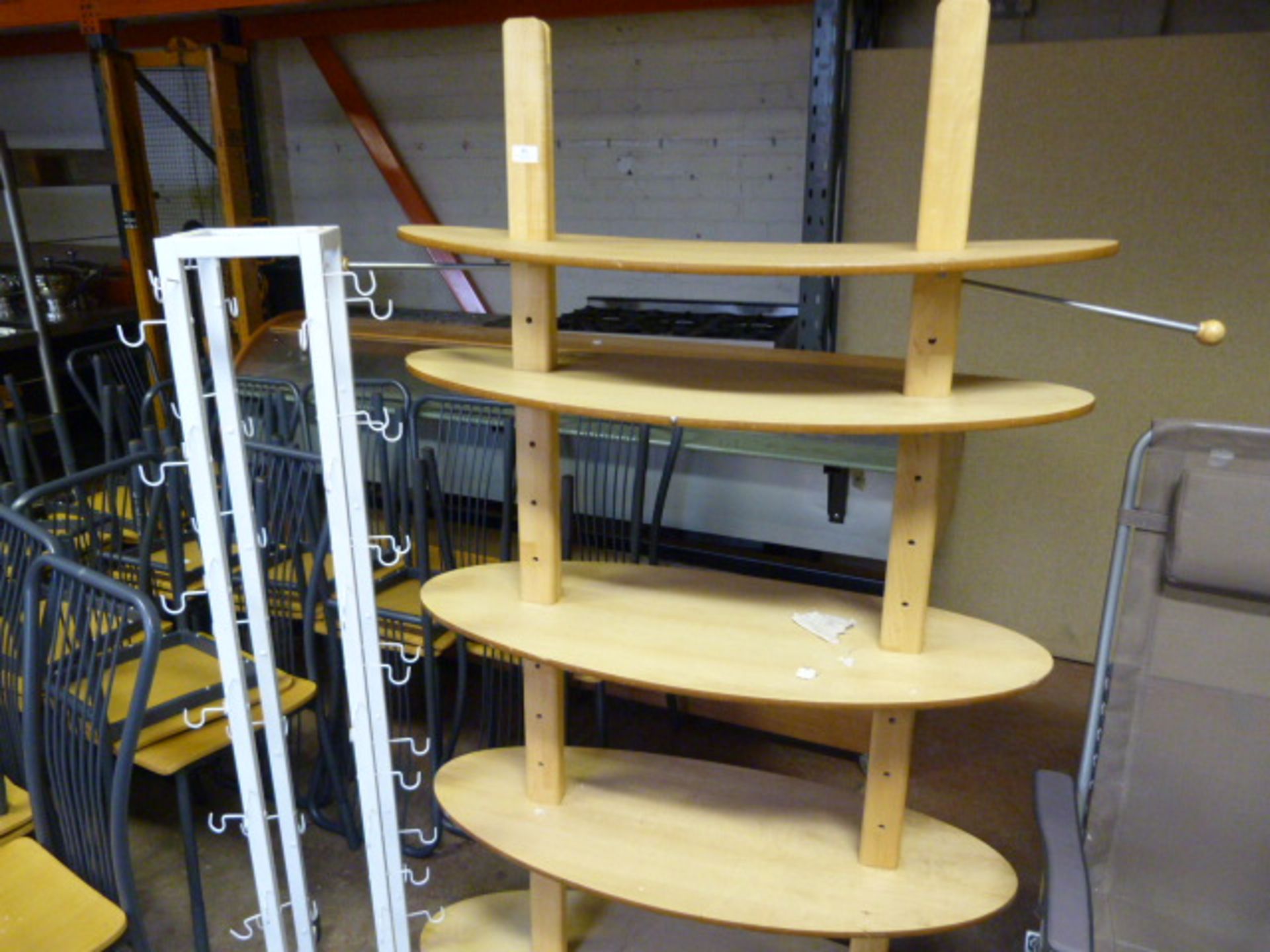 Wood Five Tier Mobile Display Unit and a Metal Display Unit