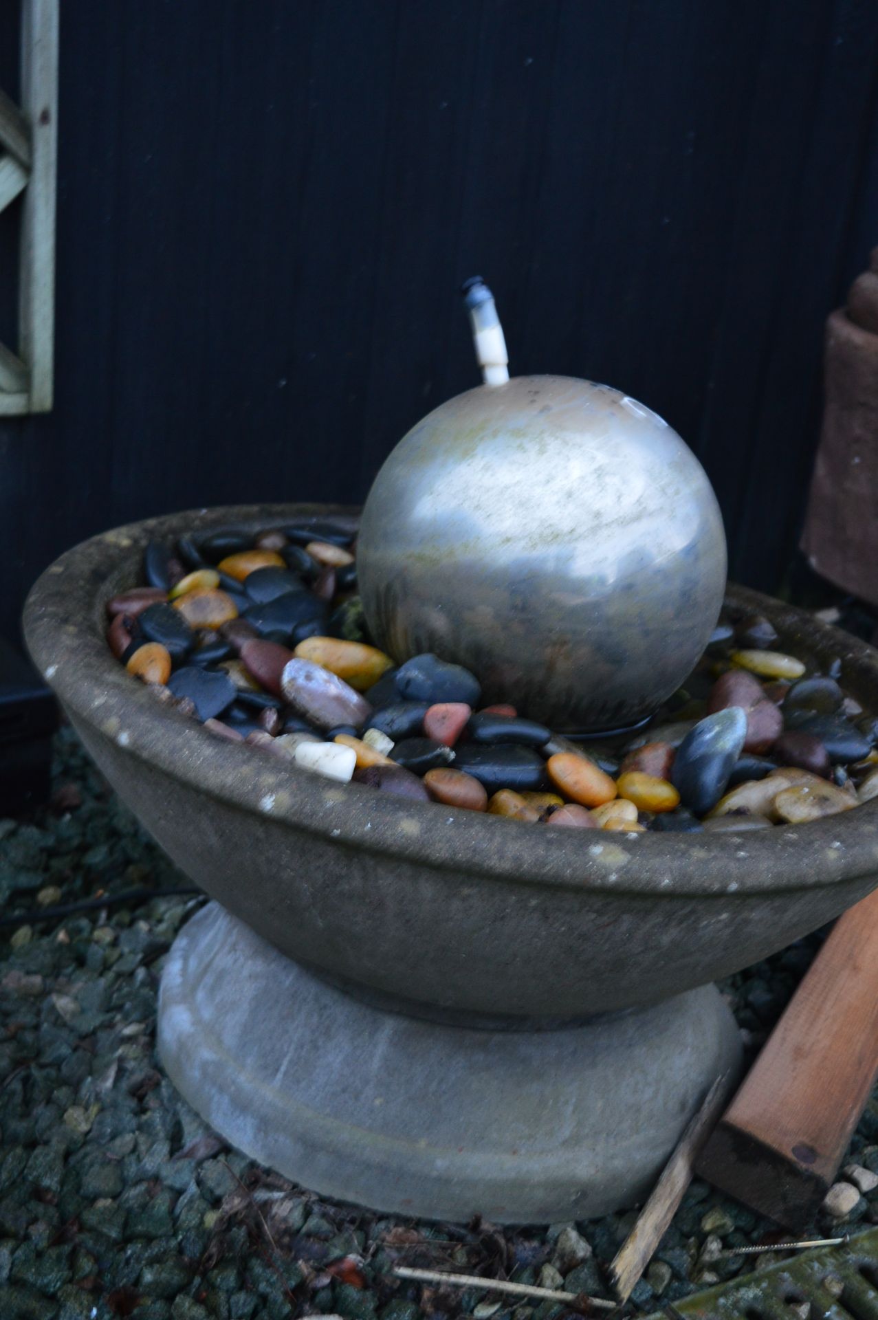 *Stainless Steel Sphere Water Feature