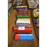 Collection of Nine Diecast Busses