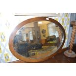 Oval Mahogany Framed Wall Mirror