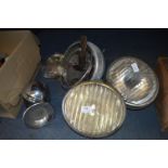 Vintage Car Headlamps and a Horn