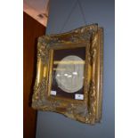 Gilt Framed Italian Circular Marble Relief Carved Plaque