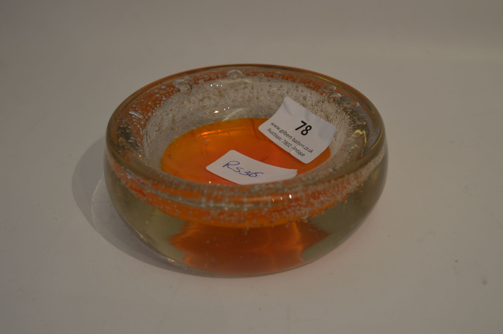 Whitefriars Aurora Orange Glass Dish