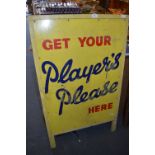 Enameled Metal Sign "Player's Please"