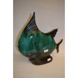 Large Green Glazed Pottery Fish