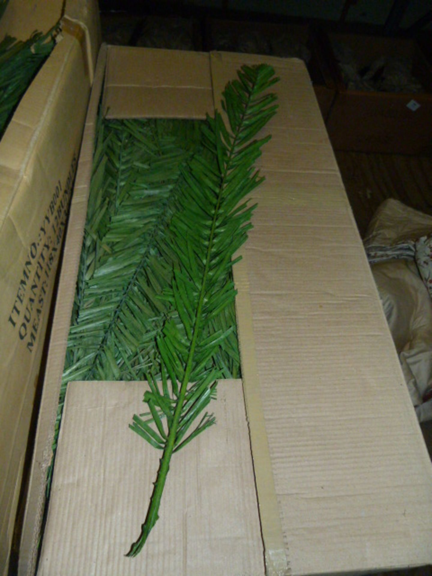 *Box Containing Approximately 250 Cannas Pale Green Artificial Foliage Stems