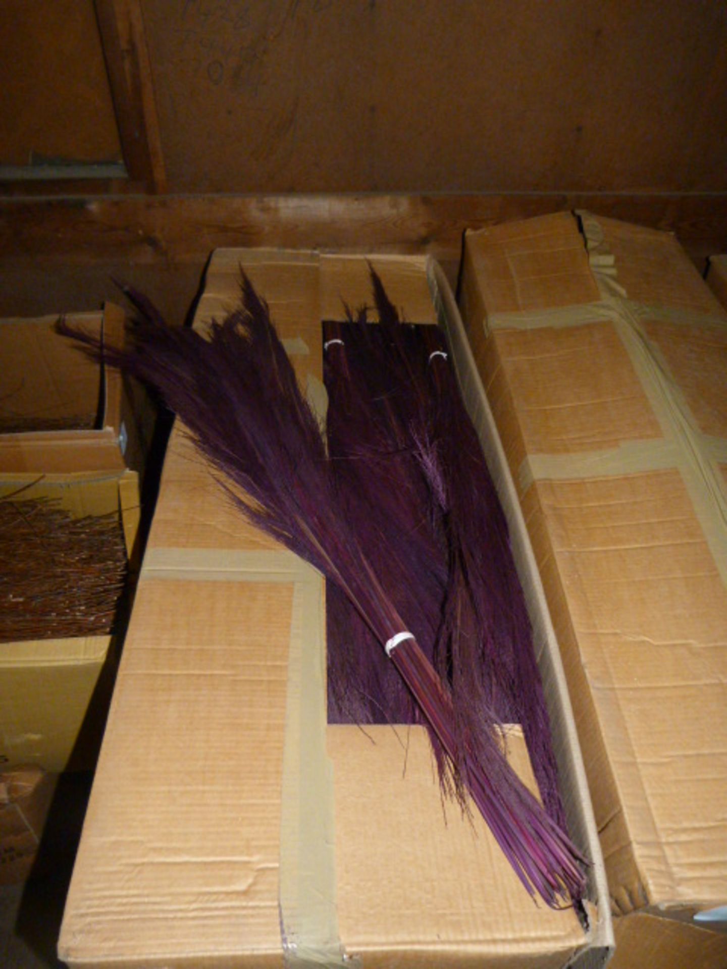 *Box Containing 80 Bunches of Purple Broom Grass