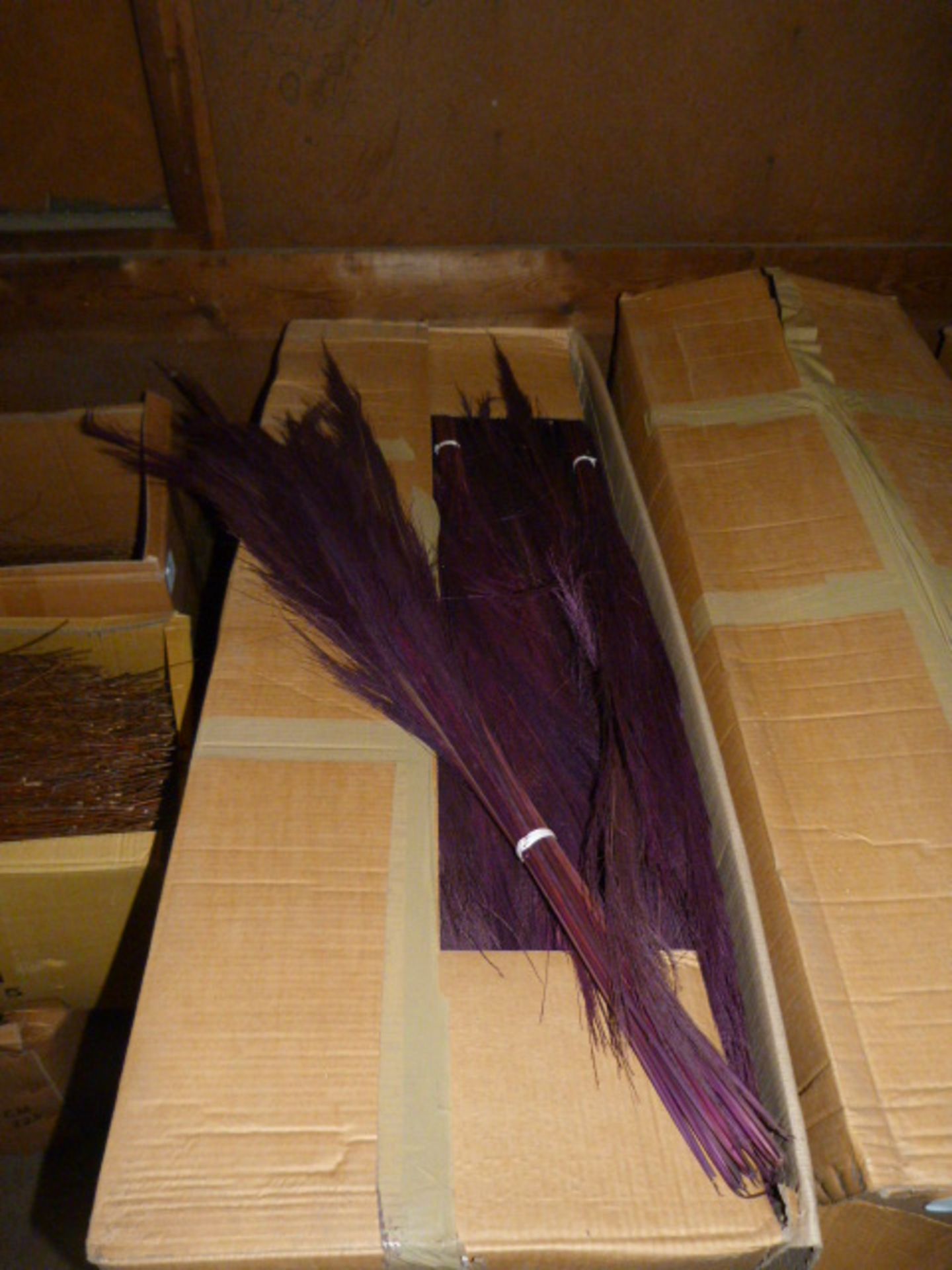*Box Containing 80 Bunches of Purple Broom Grass