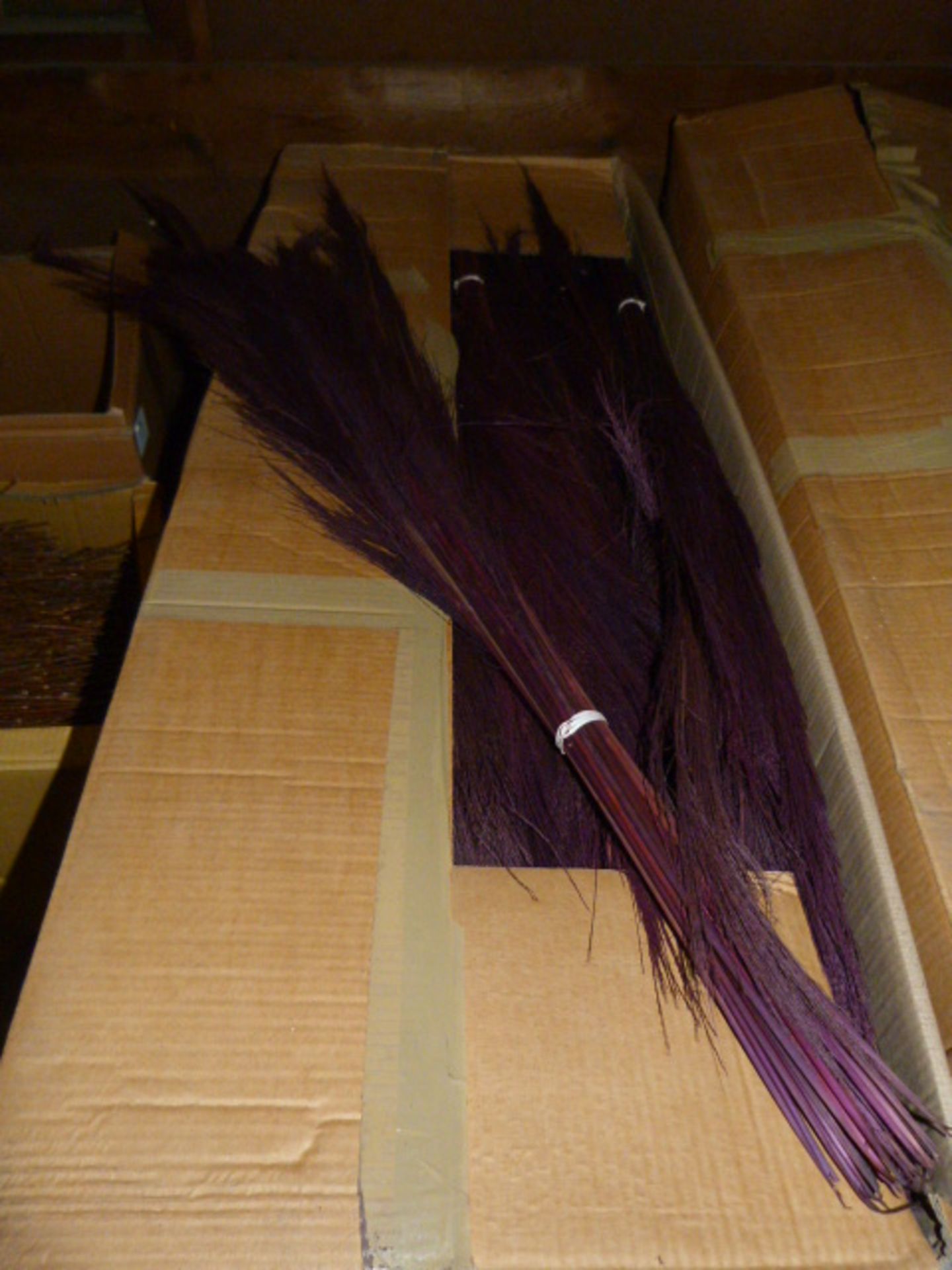 *Box Containing 80 Bunches of Purple Broom Grass