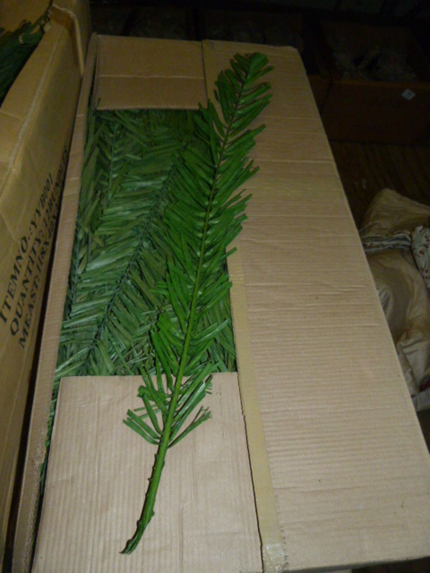 *Box Containing Approximately 250 Cannas Pale Green Artificial Foliage Stems