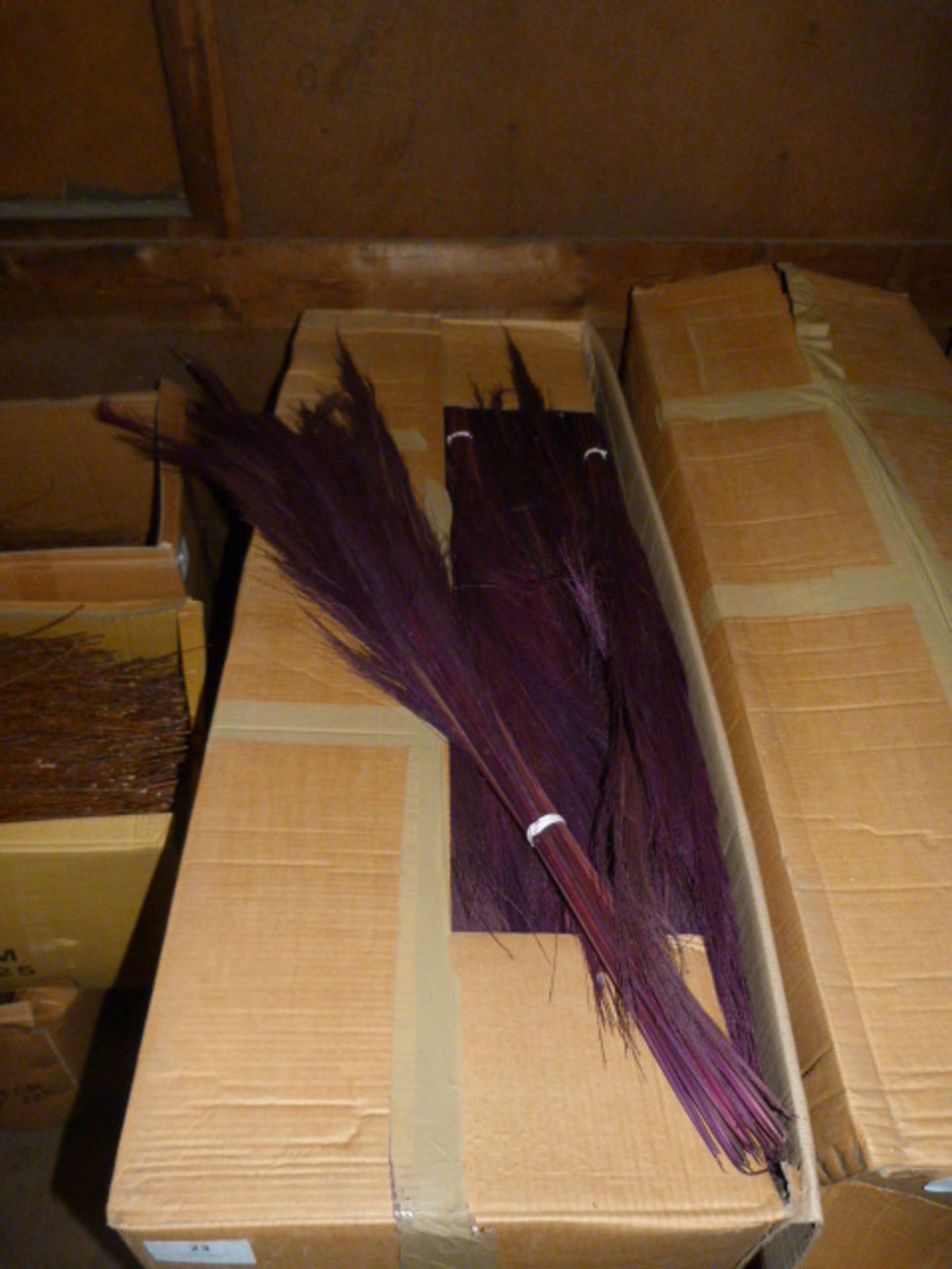 *Box Containing 80 Bunches of Purple Broom Grass