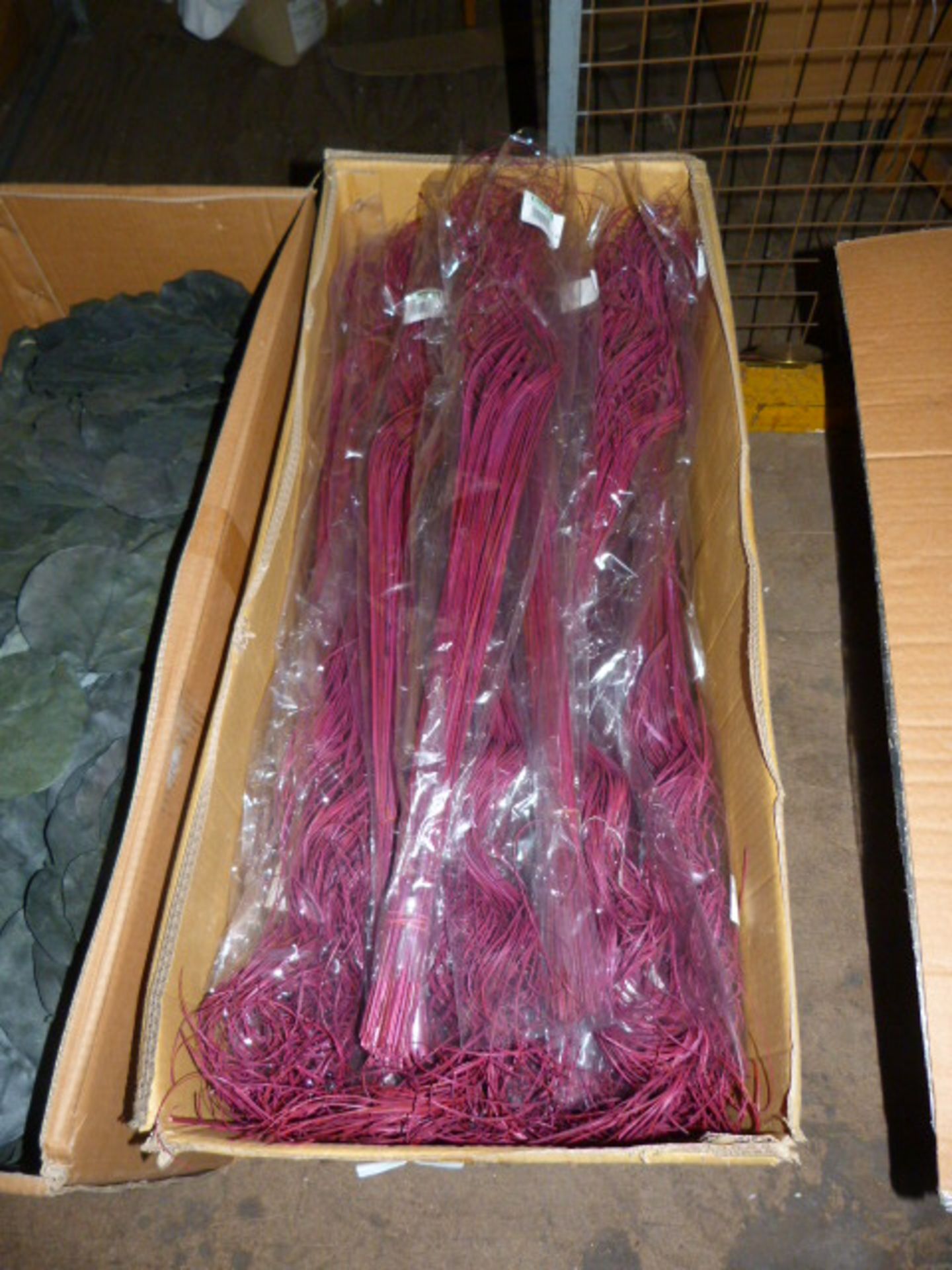 *Box Containing Approximately 47 Bunches of Burgundy Artificial Foliage as Supplied by Dunelm