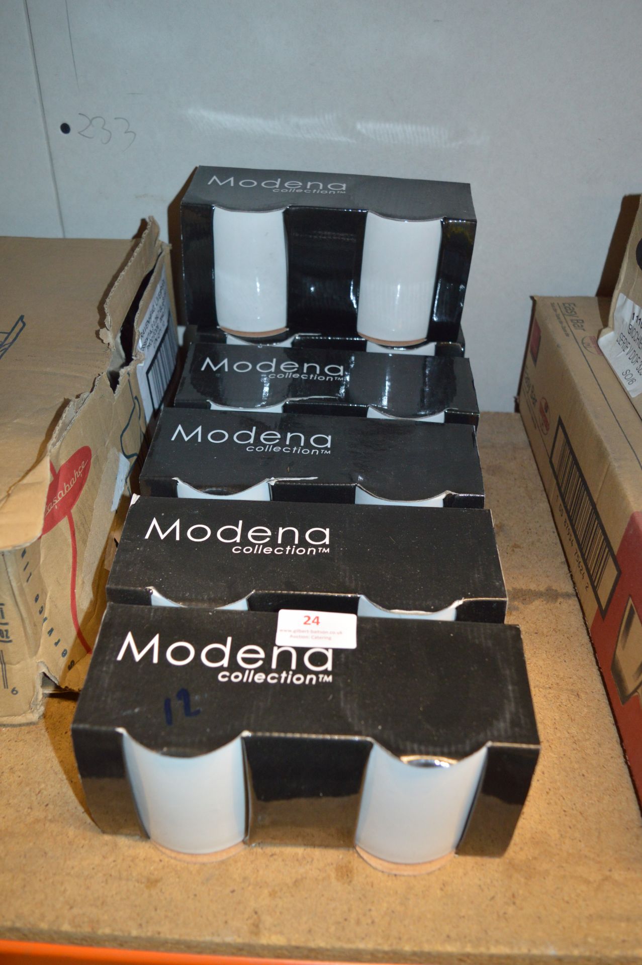 *Twelve Modena Collection White Mugs