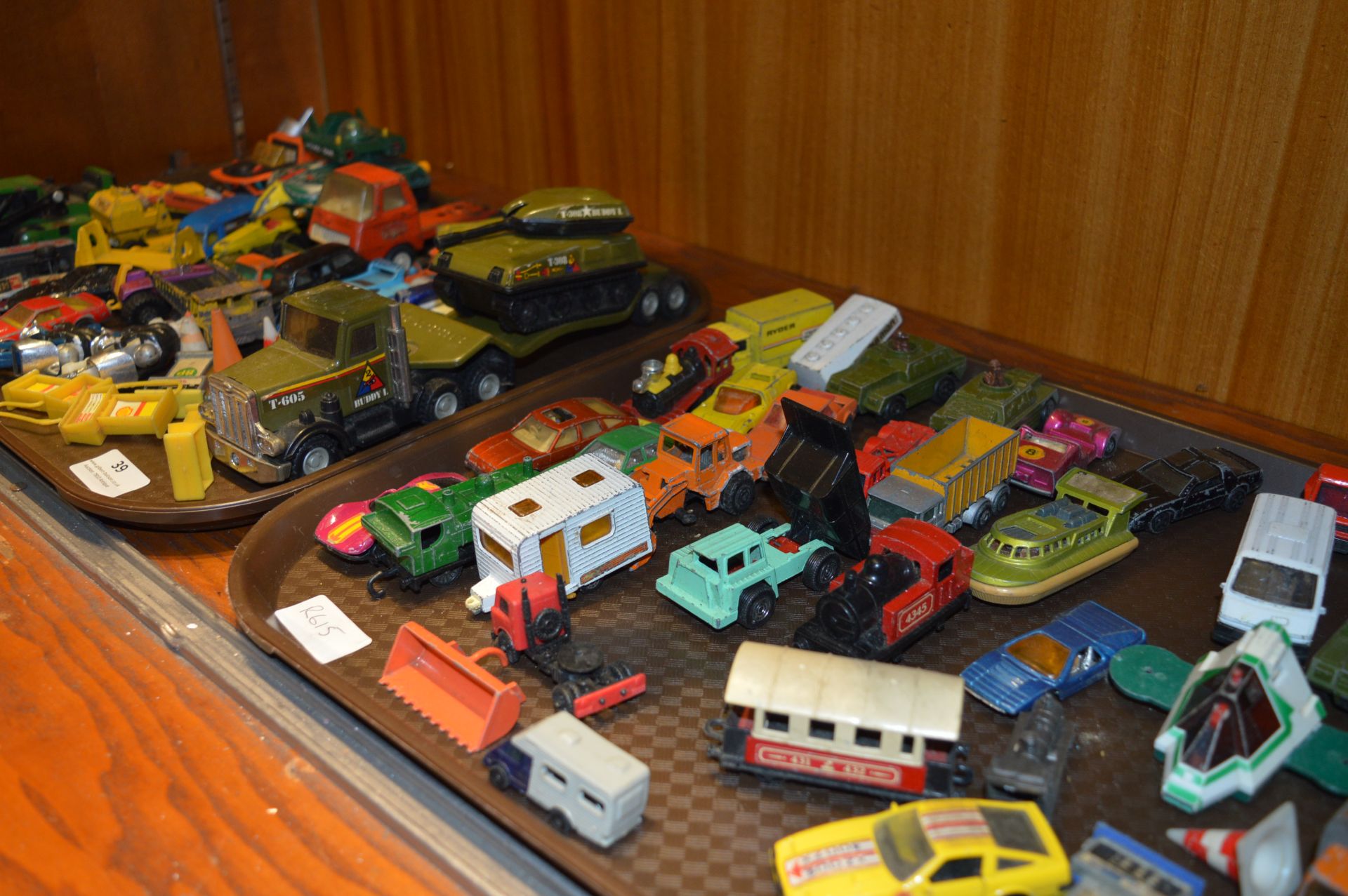 Two Trays of Diecast Matchbox Vehicles, etc.