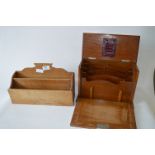 Oak Stationery Box and Letter Rack