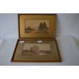 Pair of Framed Watercolours "Country Scenes" by F.Stafford