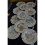 Collection of Eleven Old English Customs Collectors Plates