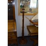 Mahogany Carved Column Lamp