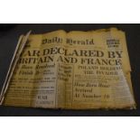 Early Newspapers; Relating to the Beginning and End of WWI and Beginning of WWII