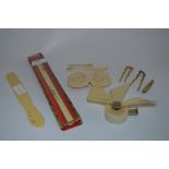 Ivory Penknife, Fan, Buckle, Spoons and Chopsticks