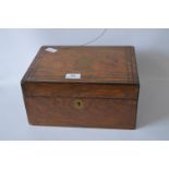 Burr Walnut Brass Inlaid Box