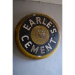 Large Circular Enamel Sign "Earl's Cement Hull"