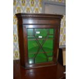 Mahogany Glazed Door Wall Hanging Corner Cabinet