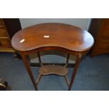 Mahogany Inlaid Kidney Shaped Occasional Table