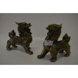 Oriental Brass Lion Figurines