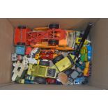 Box Containing Play Worn Matchbox, Tonka and Lesney Diecast Vehicles