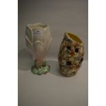 Two Sylvac Pottery Vase Flower and Pebbles