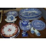 Blue & White Meat Plate, Dinnerware, Teapots, etc.