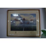 Framed David J.Lawrence Print "Red Arrows" Signed by Pilots