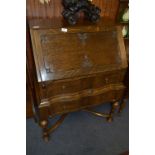 Oak Serpentine Fronted Bureau