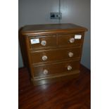 Miniature Pine Chest of Drawers with Glass Handles