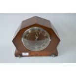 Art Deco Walnut Inlaid Westminster Chimes Mantel Clock