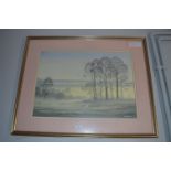Framed Watercolour "Early Morning Sun" by Mike Hatfield 1987