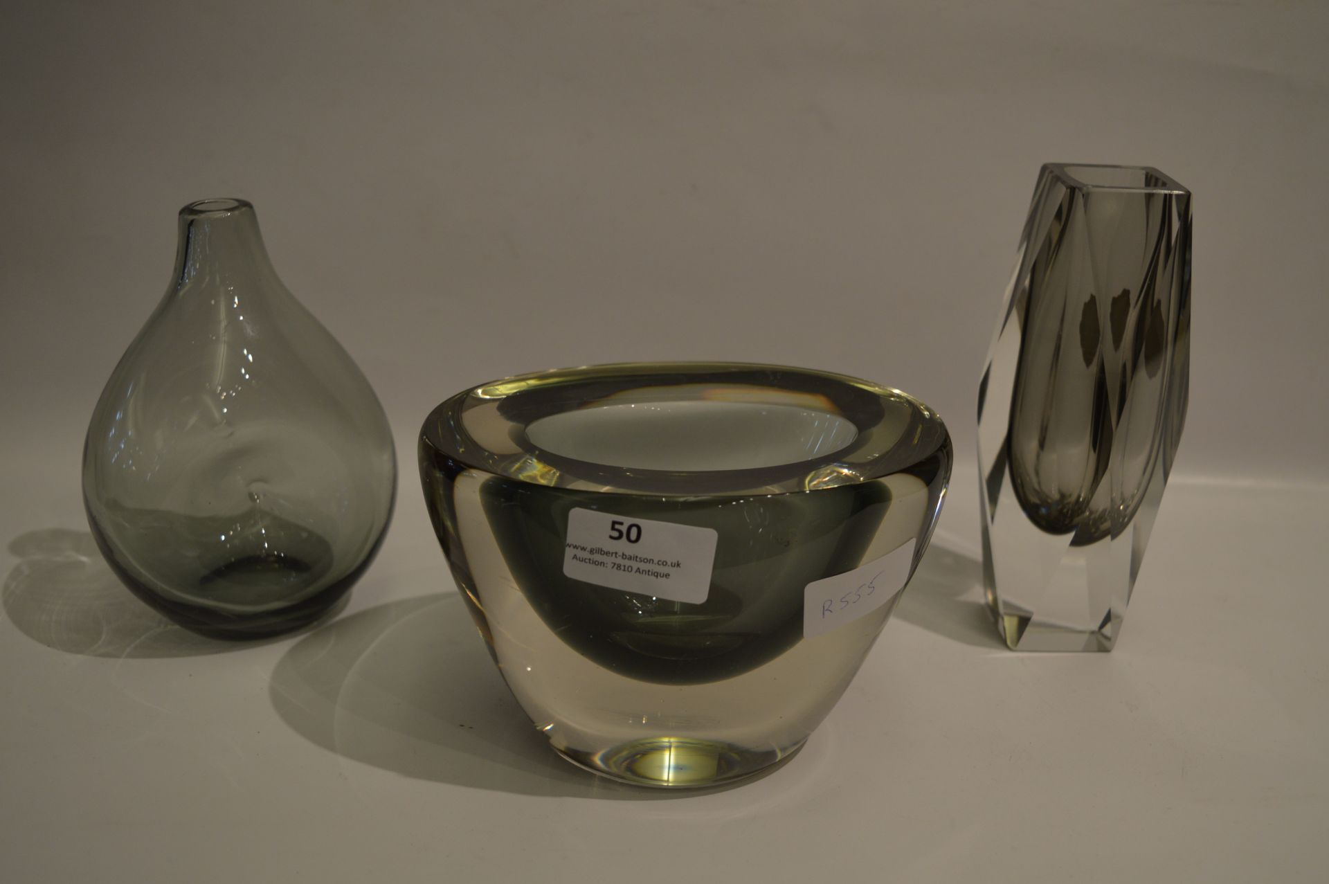 1970's Glass Bowl and Two Vases