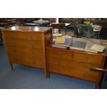 Edwardian Inlaid Four Height and Three Height Mahogany Chests of Drawers