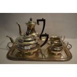 Silver Plated Tea Set on Tray