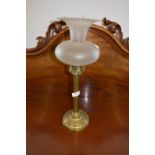 Brass Candlestick with Glass Shade