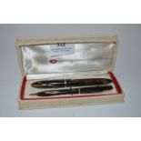 Cased Sheaffer Fountain Pen and Pencil Set