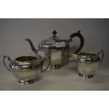 Silver Three Piece Tea Set "Birmingham 1938" Approx 797g